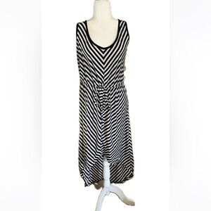 Just Love High Low Black and White Striped Dress Size 1X